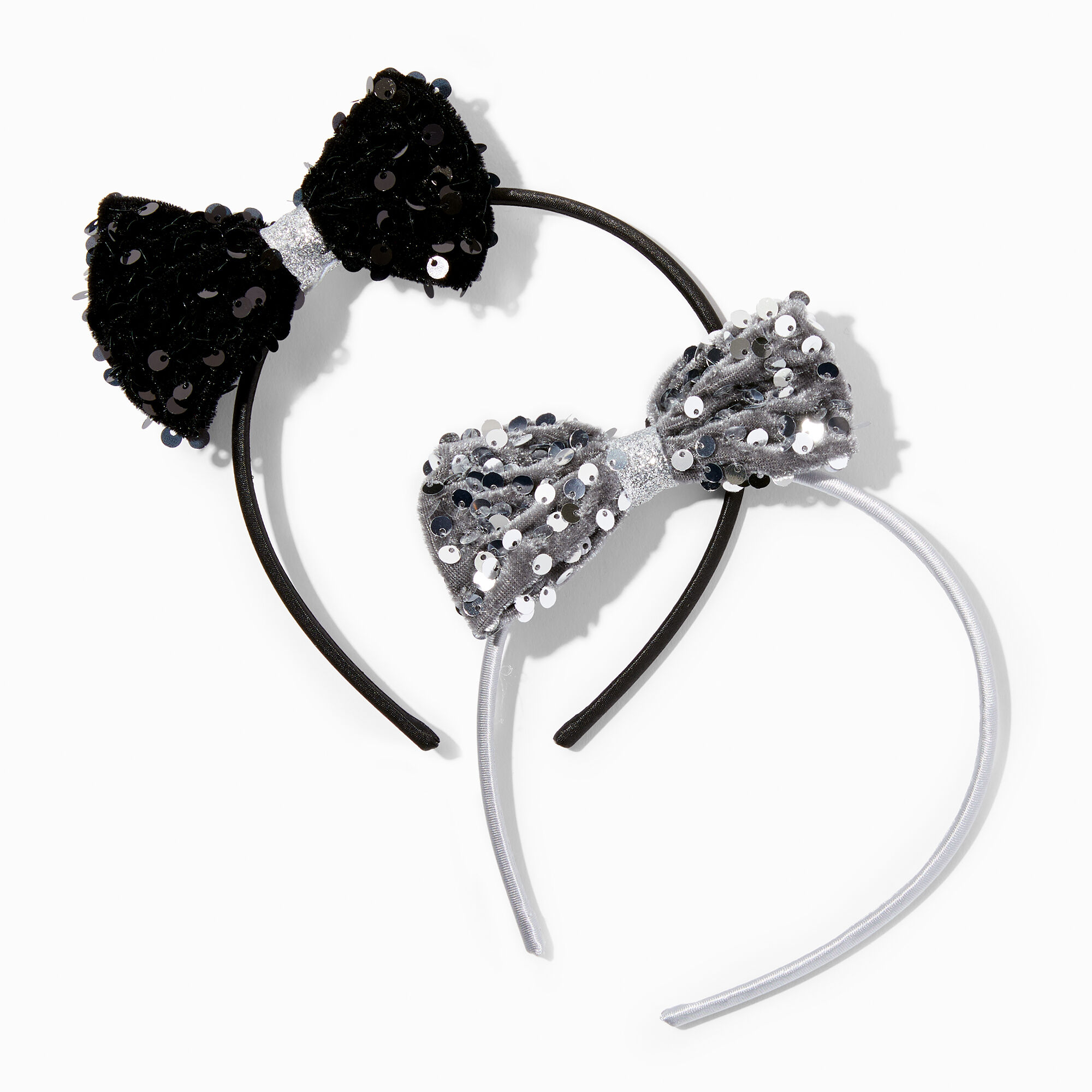 Claire's Club Holiday Sequin Bow Headbands - 2 Pack,