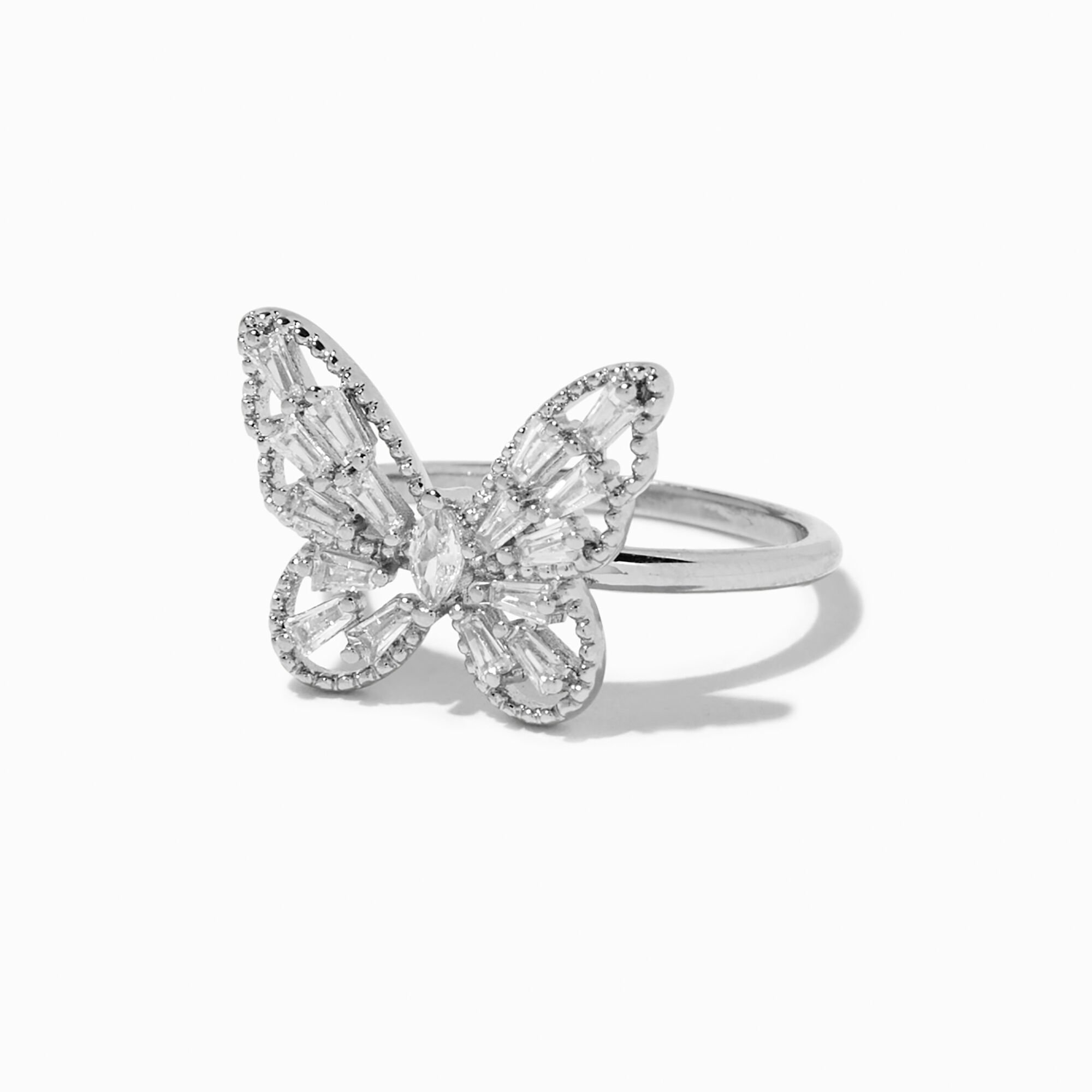 View Claires Cubic Zirconia Butterfly Ring Silver information