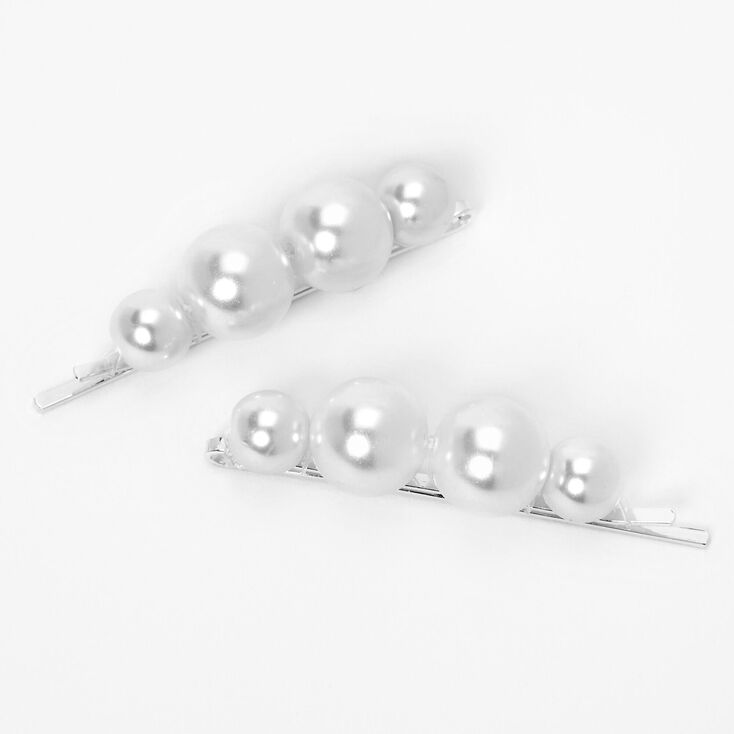 Silver Extra Large Pearls Hair Pins &#40;2 Pack&#41;,