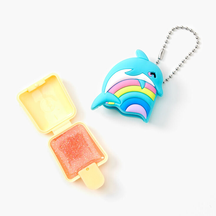 Pucker Pops Rainbow Dolphin Lip Gloss - Strawberry Lemonade | Claire's US