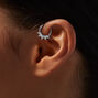 Boucle d&#39;oreille Daith &agrave; charni&egrave;re fleur 1,2&nbsp;mm en zircon cubique et acier inoxydable couleur argent&eacute;e,