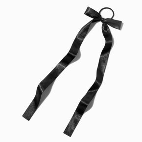 Black Satin Bow Hair Tie,