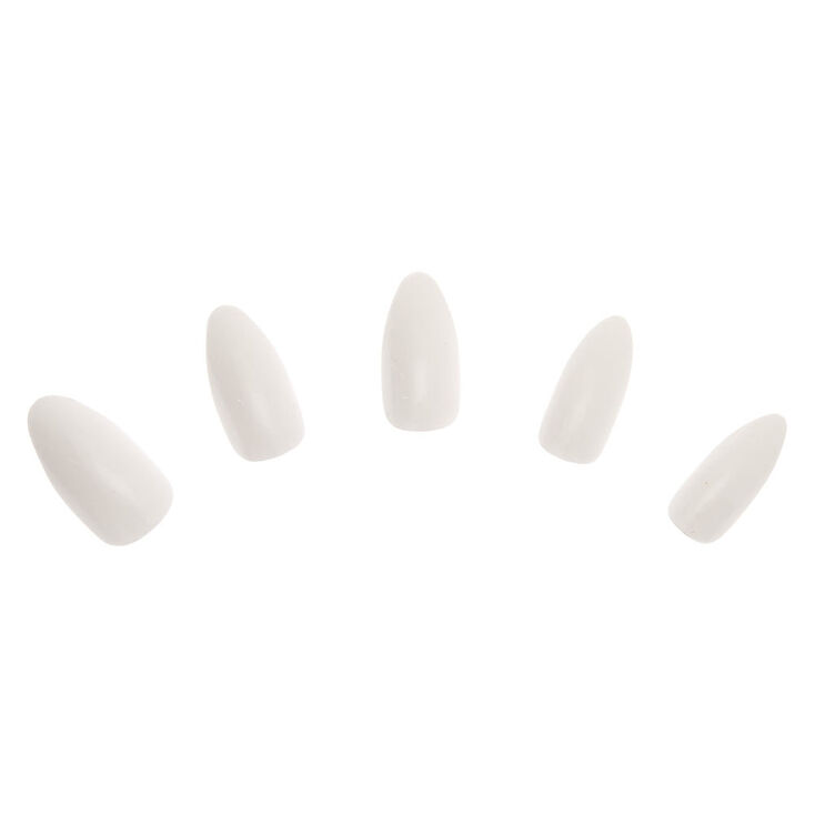 Faux ongles stiletto brillants - Blanc, lot de 24,