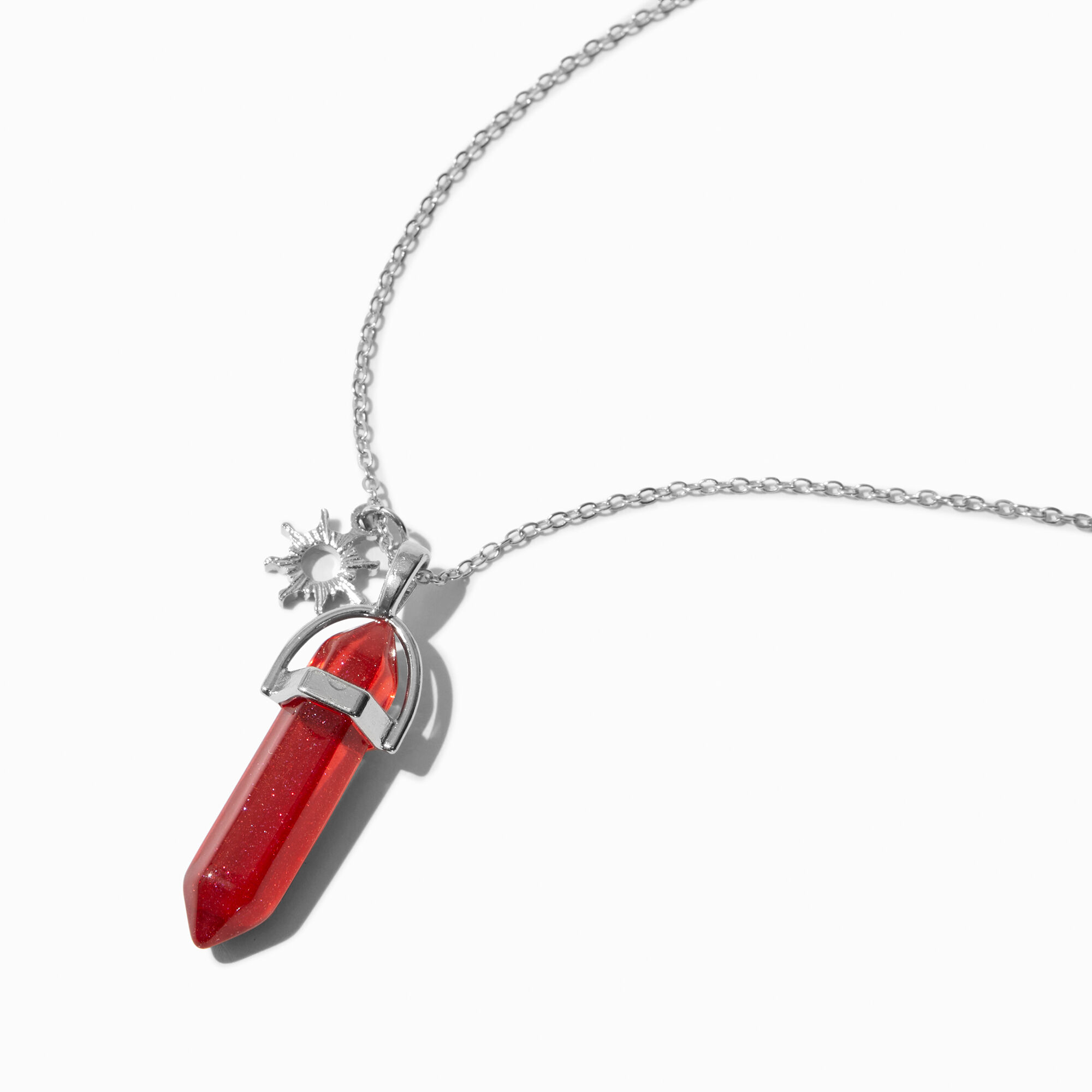View Claires Tone July Birthstone Mystical Gem Pendant Necklace Silver information