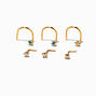 22G Gold-tone Sterling Silver Iridescent AB Nose Studs - 6 Pack ,