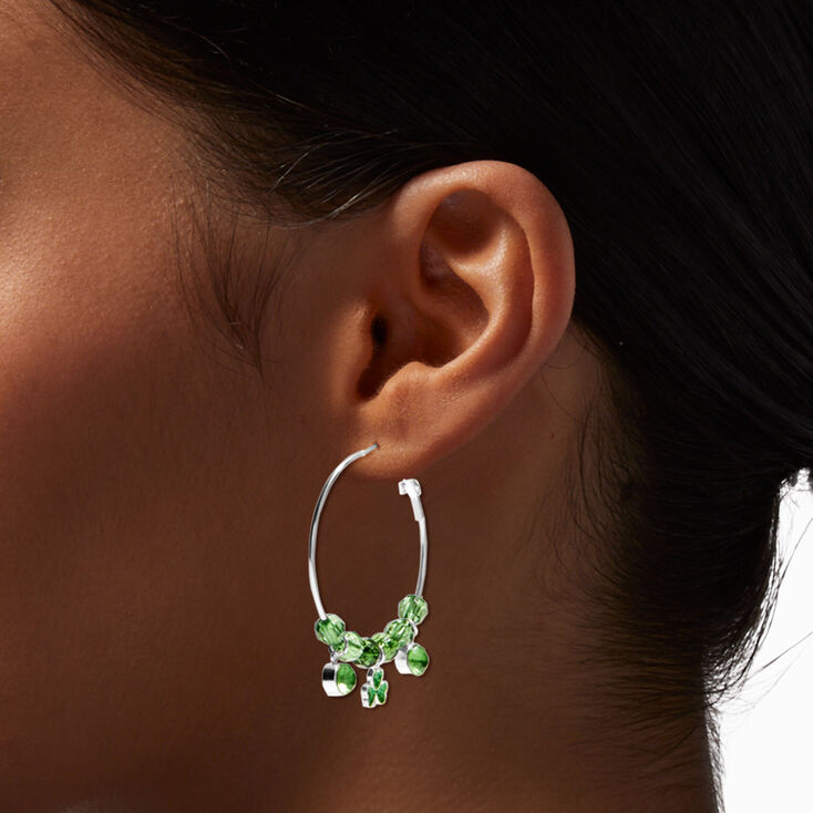 St. Patrick&#39;s Day Lucky Charms 50MM Hoop Earrings,