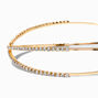 Gold Criss-Cross Crystal Two Row Headband,