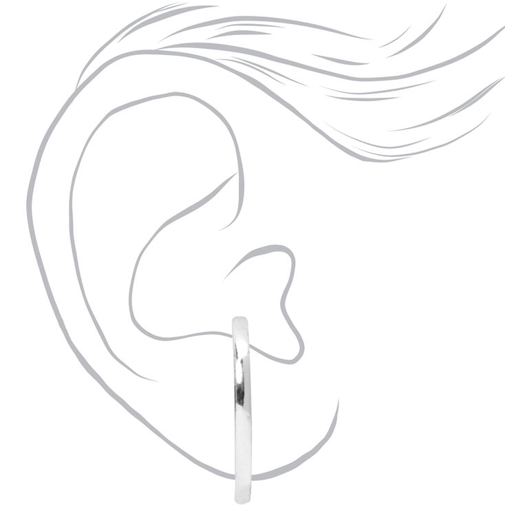 Silver Hook Stud Earrings,