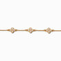 Gold-tone Pearl Clover Chain Bracelet,