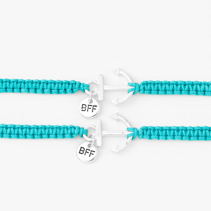 Anchor Turquoise Braided Adjustable Friendship Bracelets - 2 Pack,