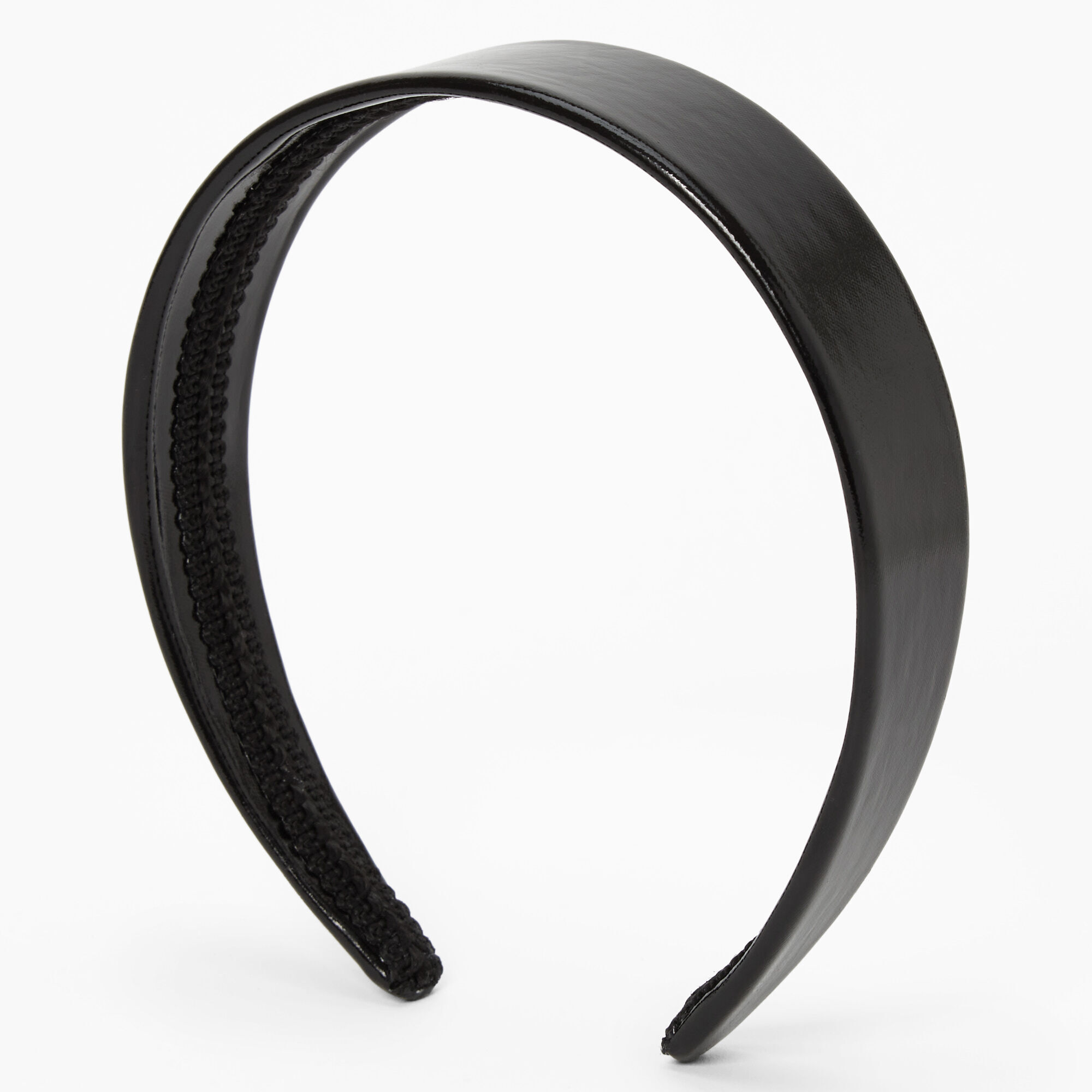 Serre-tête large en PU - Noir,