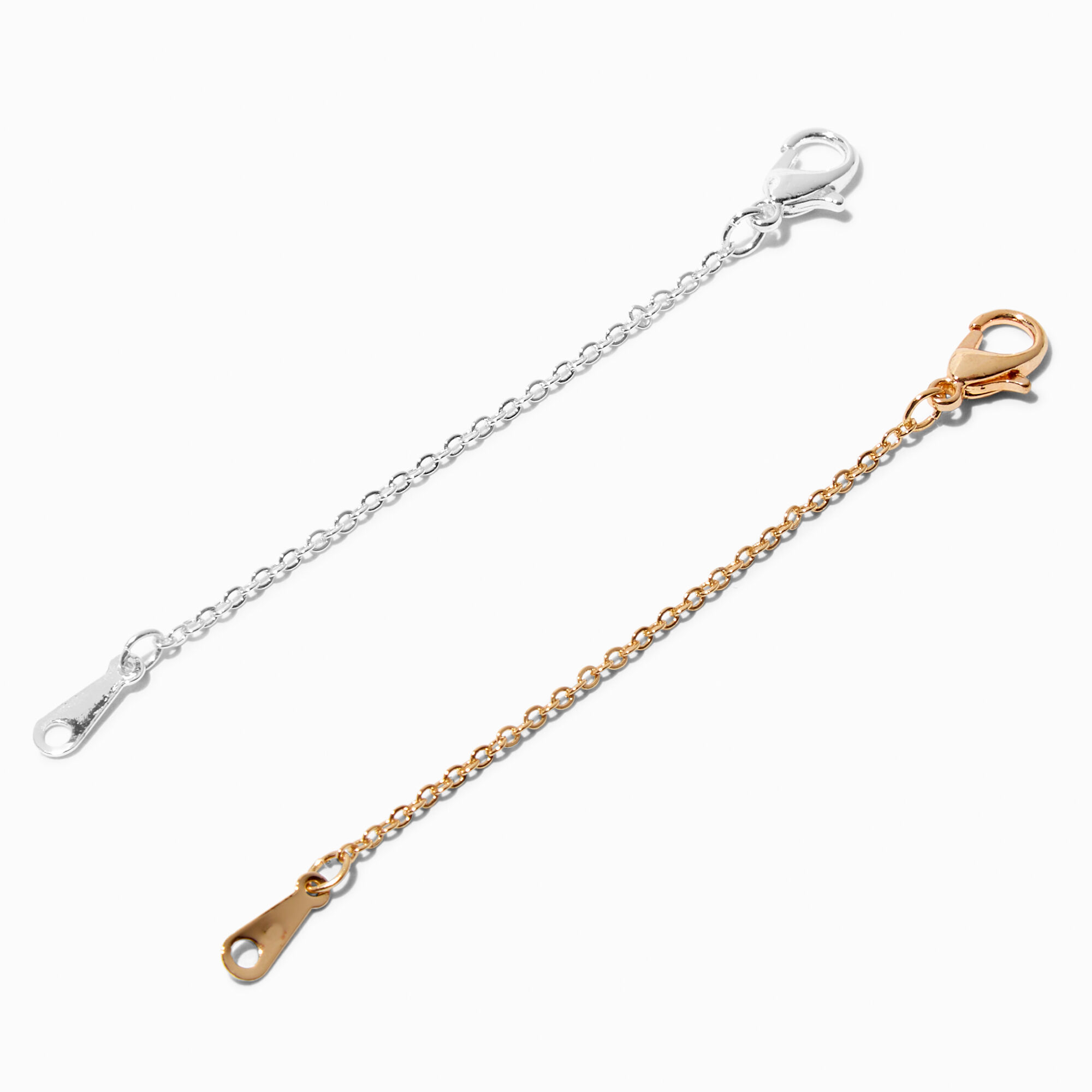 View Claires Mixed Metal Chain Extenders 2 Pack Bracelet Gold information