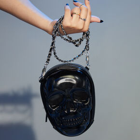 Black Skull Chain Crossbody Bag,