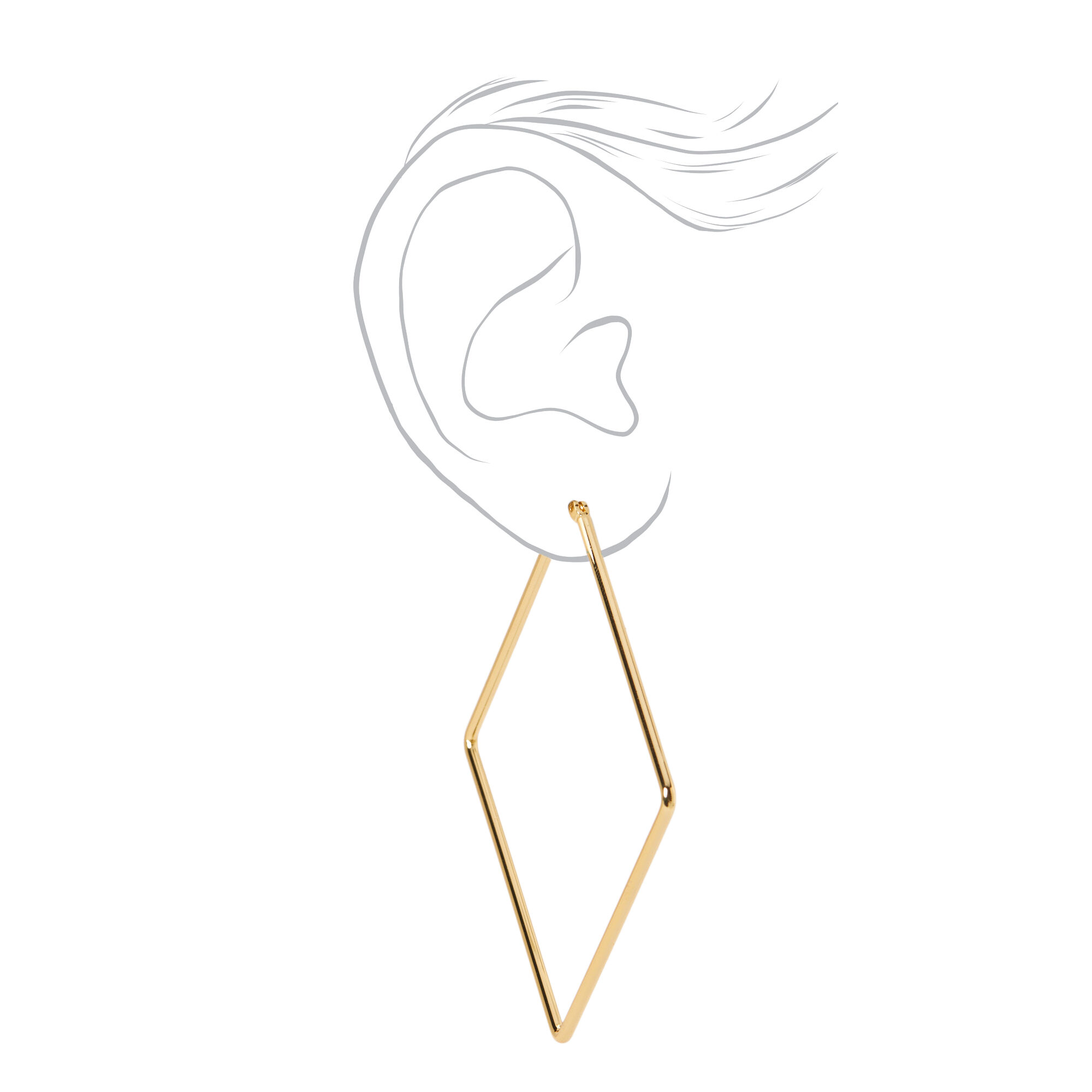 Rhombus shaped hoop hotsell earrings