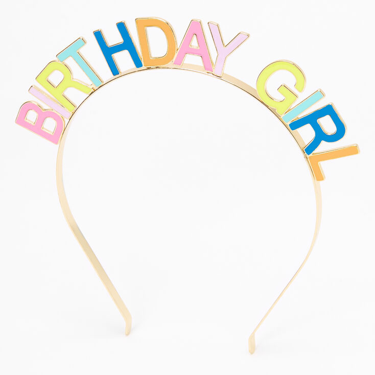 Birthday Girl Rainbow Headband - Gold,