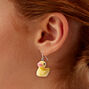 Fuzzy Rubber Duck 0.5&quot; Drop Earrings,