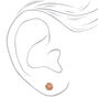 Rose Gold Crystal Stud Earrings - 9 Pack,