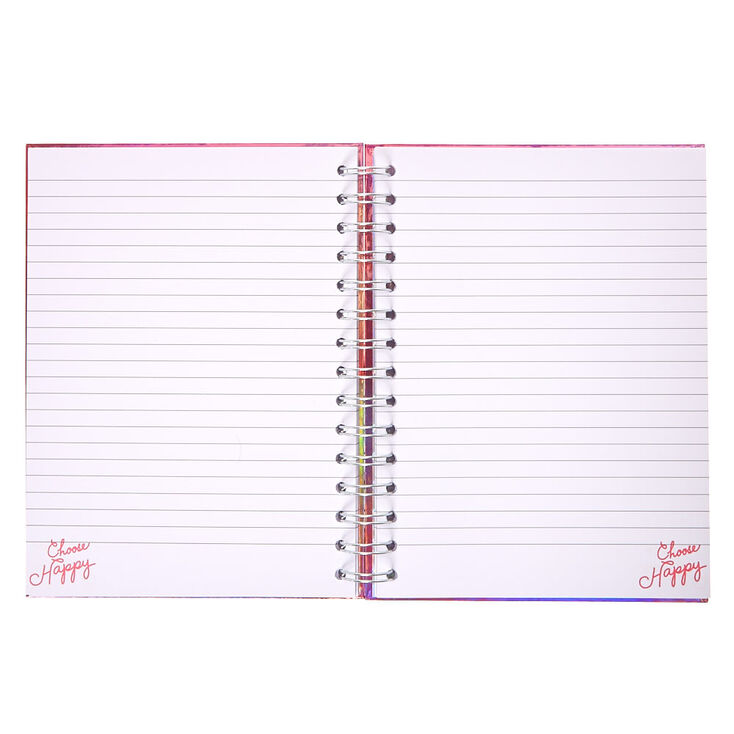 Carnet &agrave; spirales lumi&egrave;res fluo &laquo;&nbsp;Choose Happy&nbsp;&raquo;,