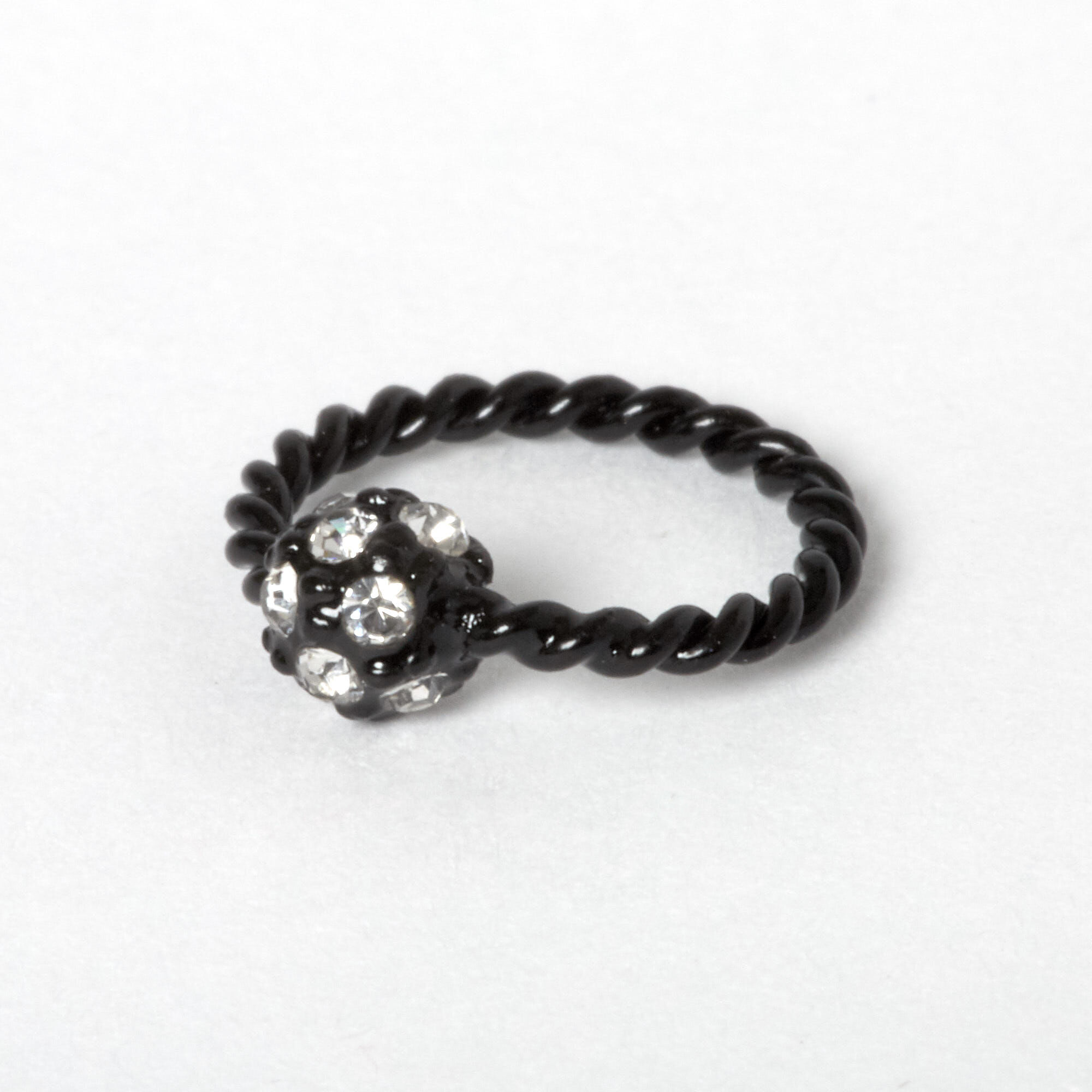 Black 16G Fireball Twisted Helix Hoop Earring,