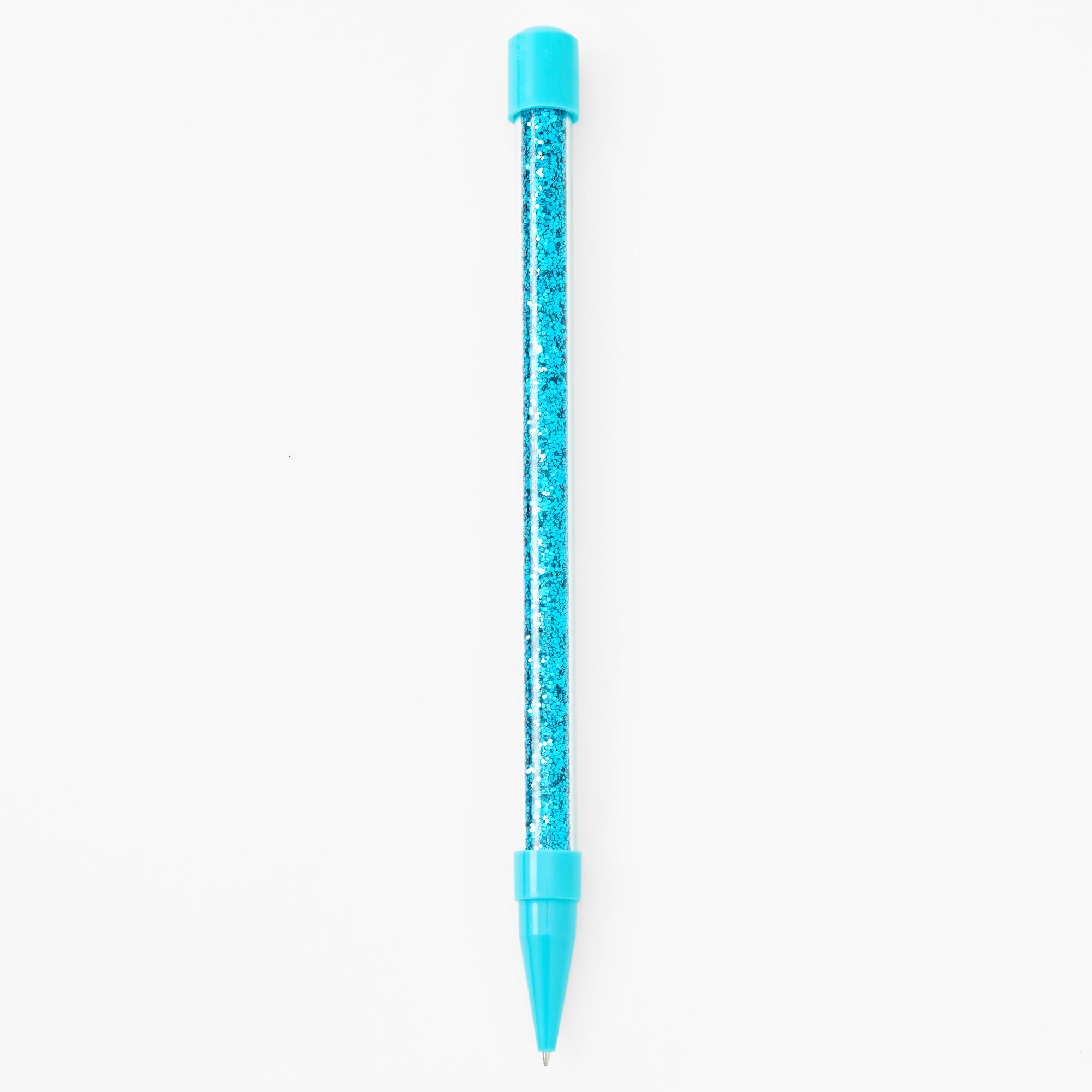 Claire's Stylo à paillettes de grande taille - Bleu