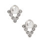 Silver Crystal Triangle Stud Earrings,