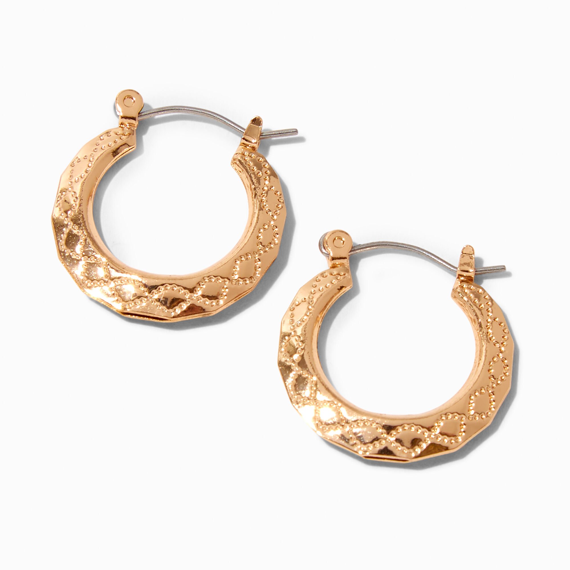 Gold 20MM Delicate Swirl Hoop Earrings Claire s US