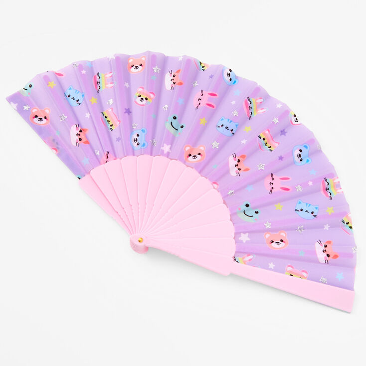 Claire&#39;s Club Purple Critters Folding Fan,