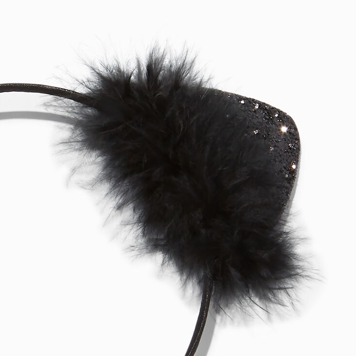 Glitter Black Cat Ear Headband,