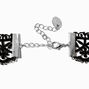Ras-de-cou rose dentelle noire,