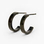 Black Titanium Thick Hoop Earrings,