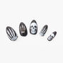 Faux ongles autocollants stiletto squelette - Lot de 24,