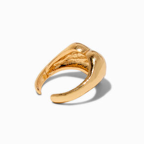 Gold-tone Puffy Heart Ear Cuff,