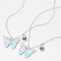 Silver Best Friends Glow In The Dark Butterfly Pendant Necklaces &#40;2 Pack&#41;,