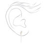 Silver Lightning Bolt Front and Back Chain Stud Earrings,