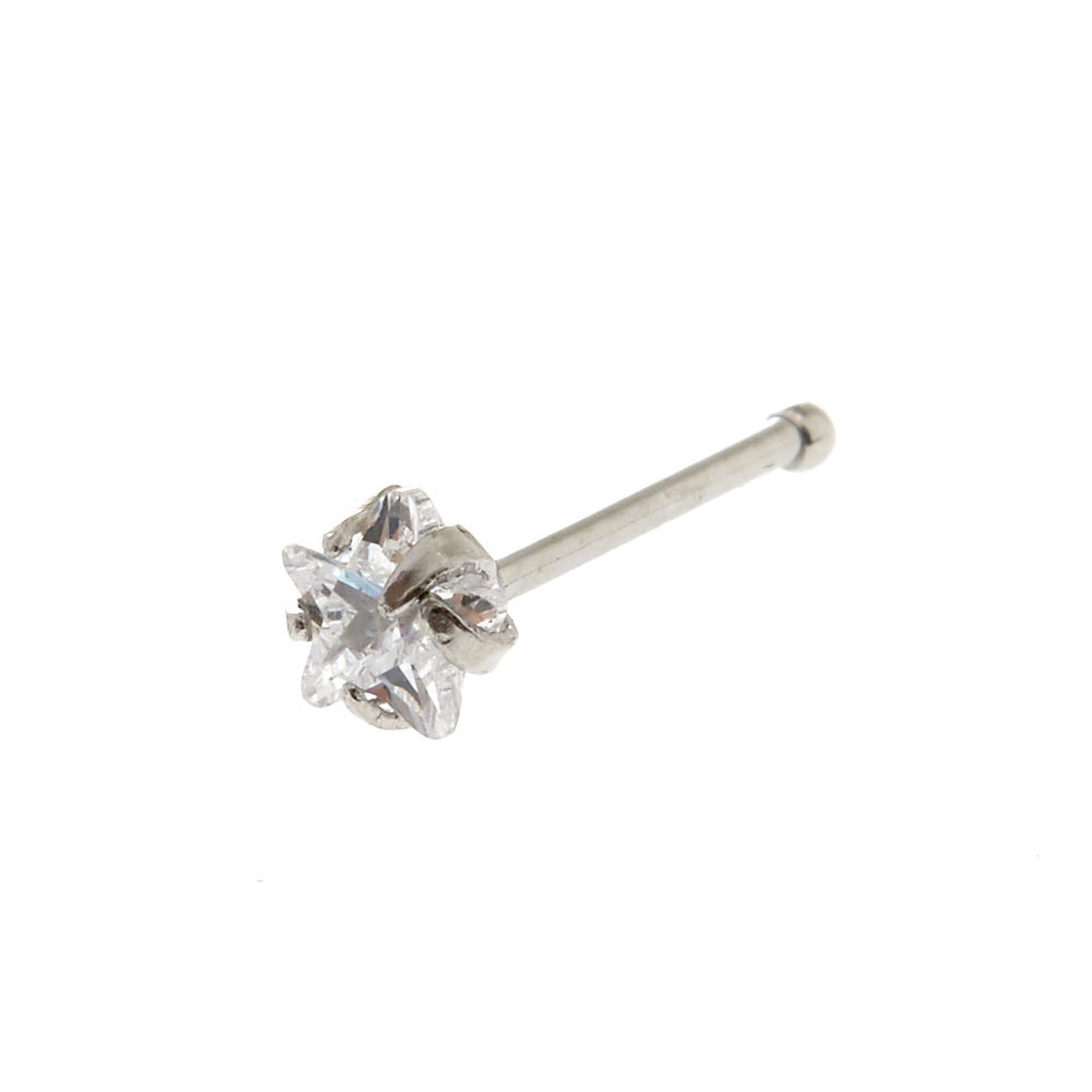 View Claires Tone 22G Cubic Zirconia Star Nose Stud Silver information