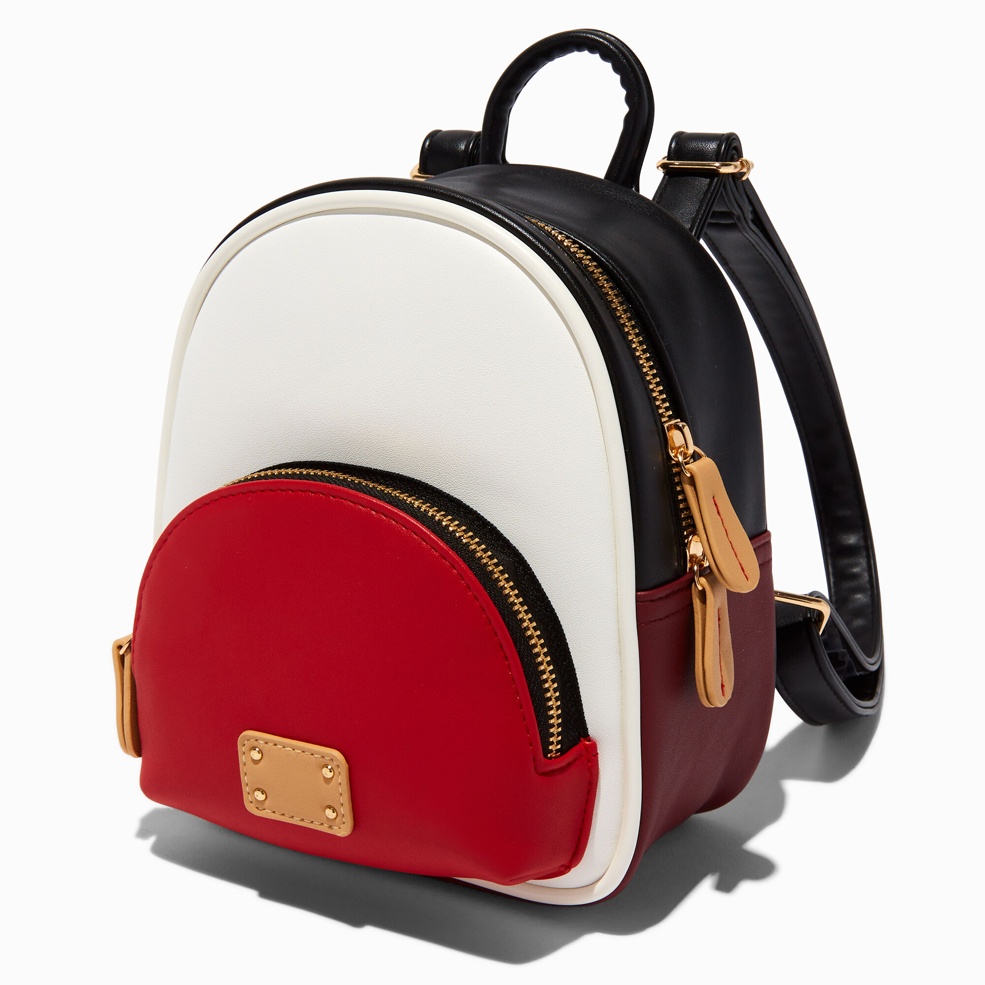 Red White Colourblock Mini Backpack Claire s