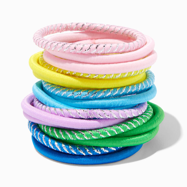 Claire&#39;s Club Rainbow Lurex Hair Ties - 18 Pack,