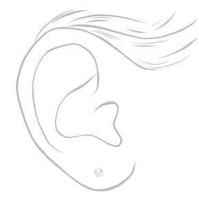 14kt Yellow Gold 3mm Square Cubic Zirconia Studs Ear Piercing Kit with Ear Care Solution,