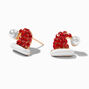 Clous d&#39;oreilles bonnet de P&egrave;re No&euml;l perles d&rsquo;imitation couleur dor&eacute;e,