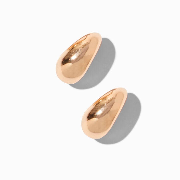 Gold-tone Bean 15MM Hoop Earrings,