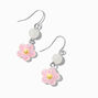 UV Color-Changing Pink Daisy Drop Earrings,