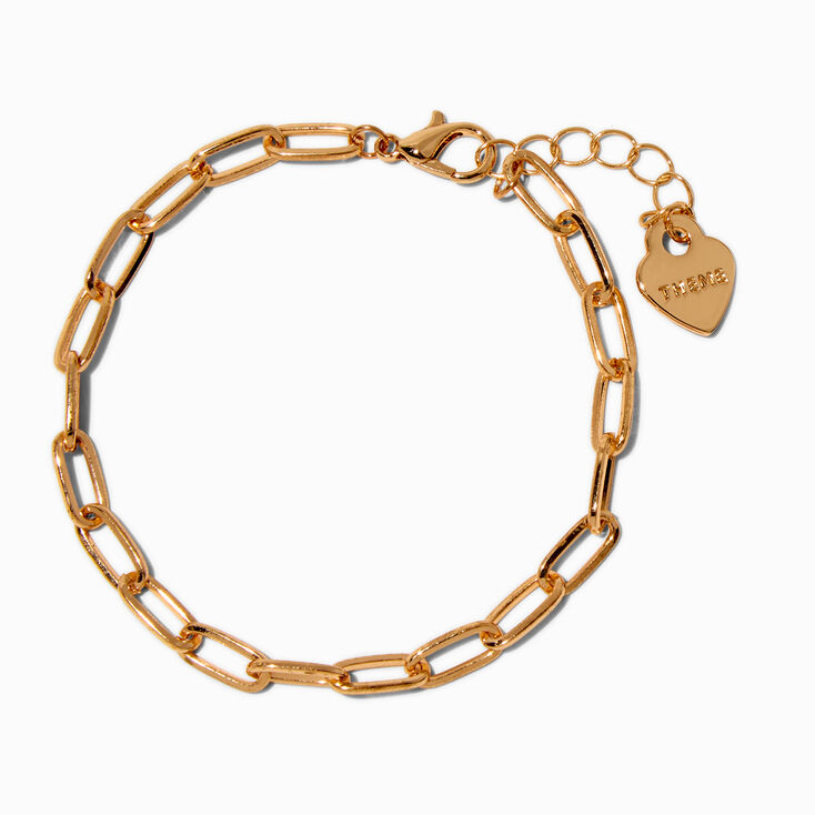 T H E M E x Claire&#39;s Gold-tone Paperclip Chain Bracelet,