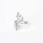 Silver Embellished Leaf Wrap Midi Ring,