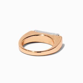 Gold-tone Modern Baguette Statement Ring,