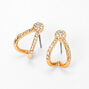Gold 10MM Embellished Double Hoop Earrings,