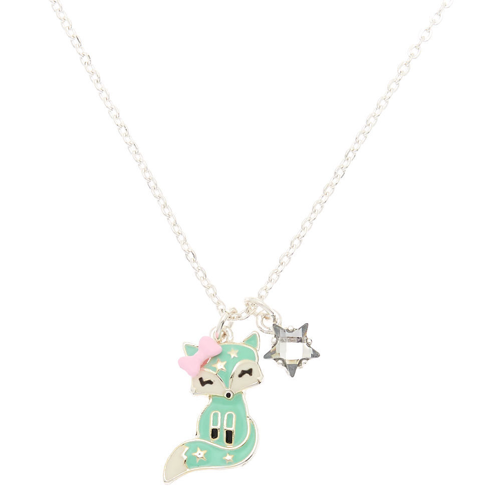 Trixie the Fox Pendant Necklace - Mint,