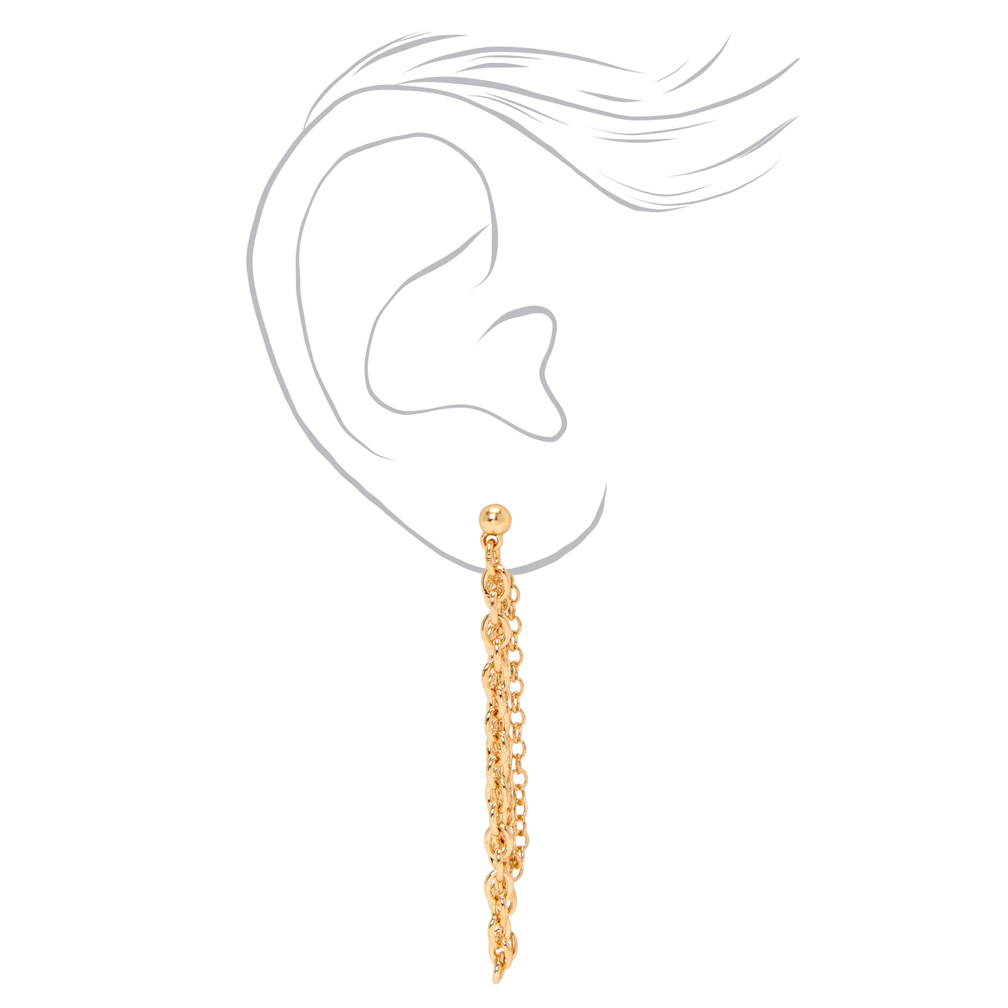 Gold 10MM Double Stud Earrings,
