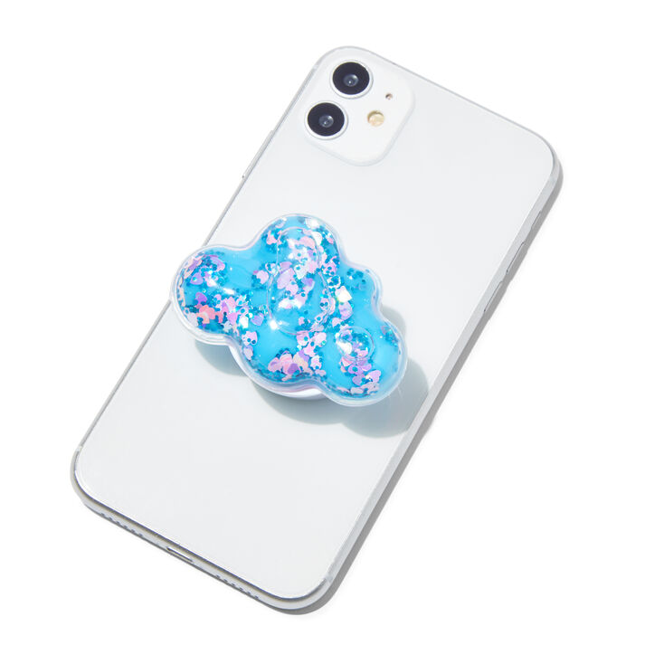  Glitter-Filled Blue Cloud Griptok Phone Grip,