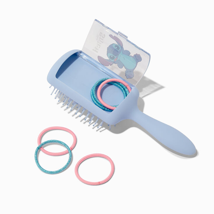 Disney Stitch Claire&#39;s Exclusive Paddle Hair Brush &amp; Hair Ties - 7 Pack,