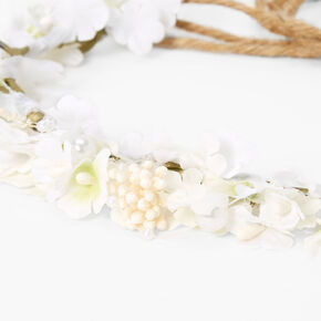 Bandeau couronne de fleurs blanc,